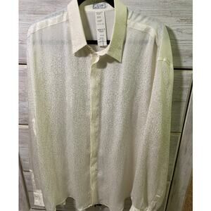 Vtg Gianni Versace Medusa Pattern Tux Cream Shirt 52 Italy